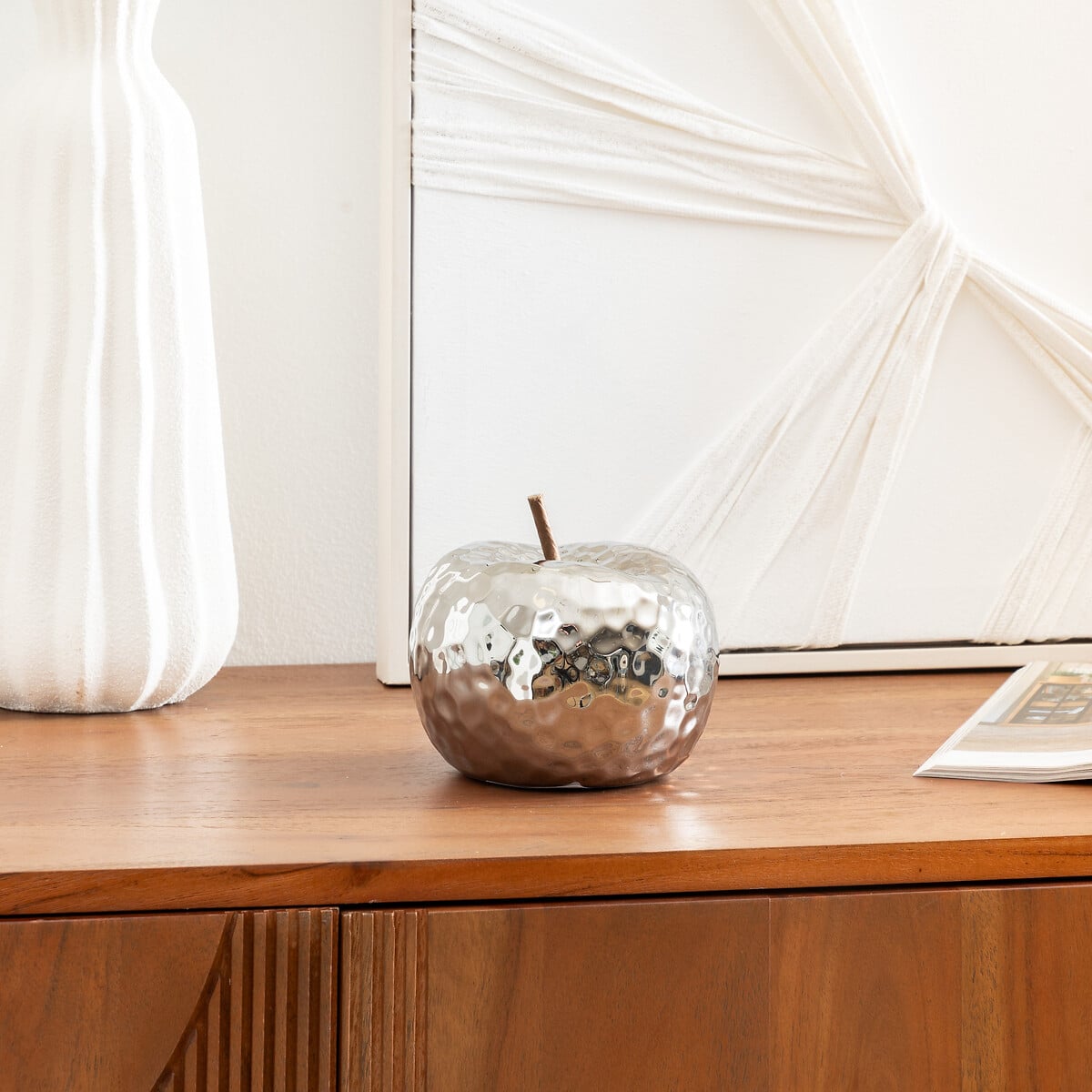Ma&ccedil;&atilde; decorativa prateada 14cm