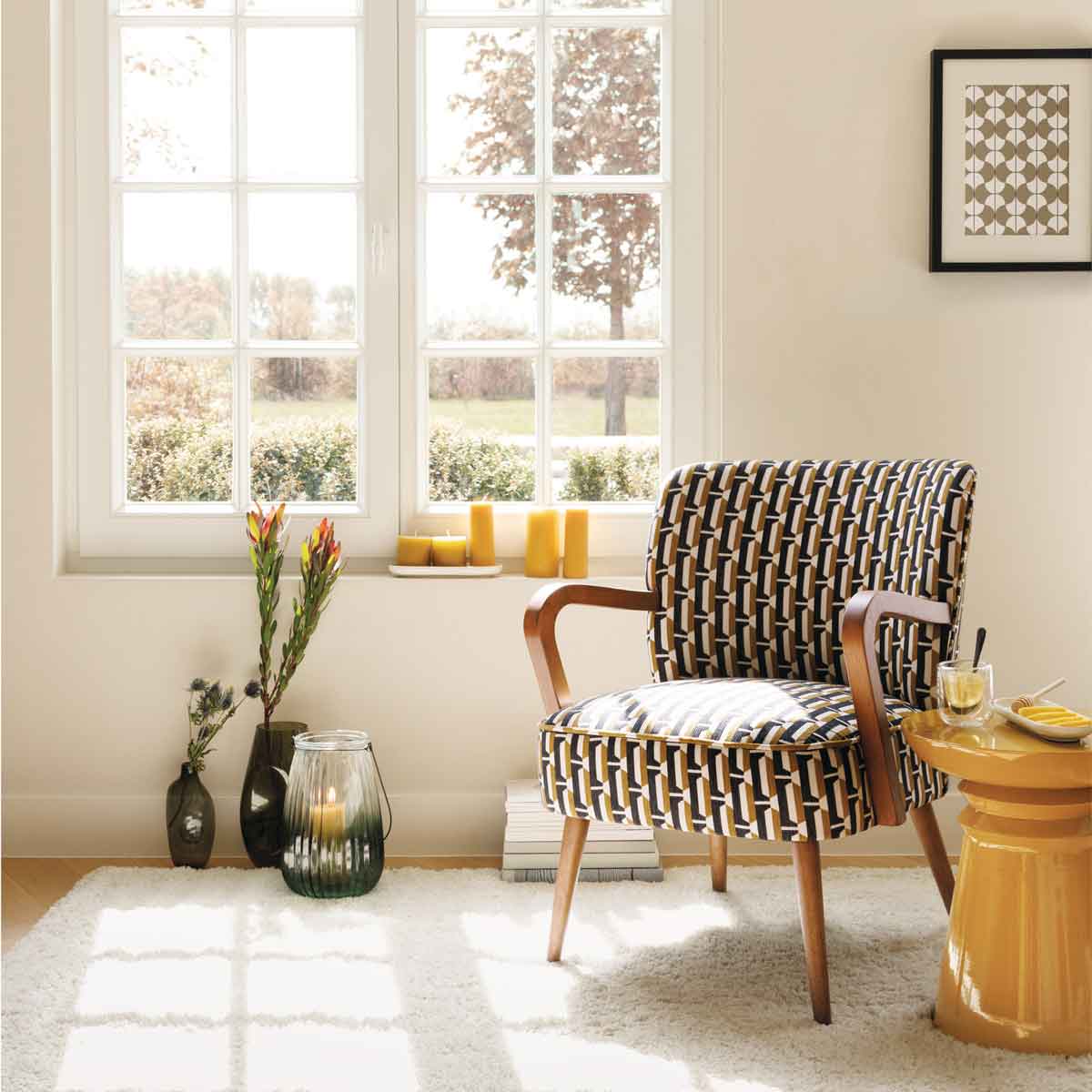 Poltrona CHIARA em tecido decorado