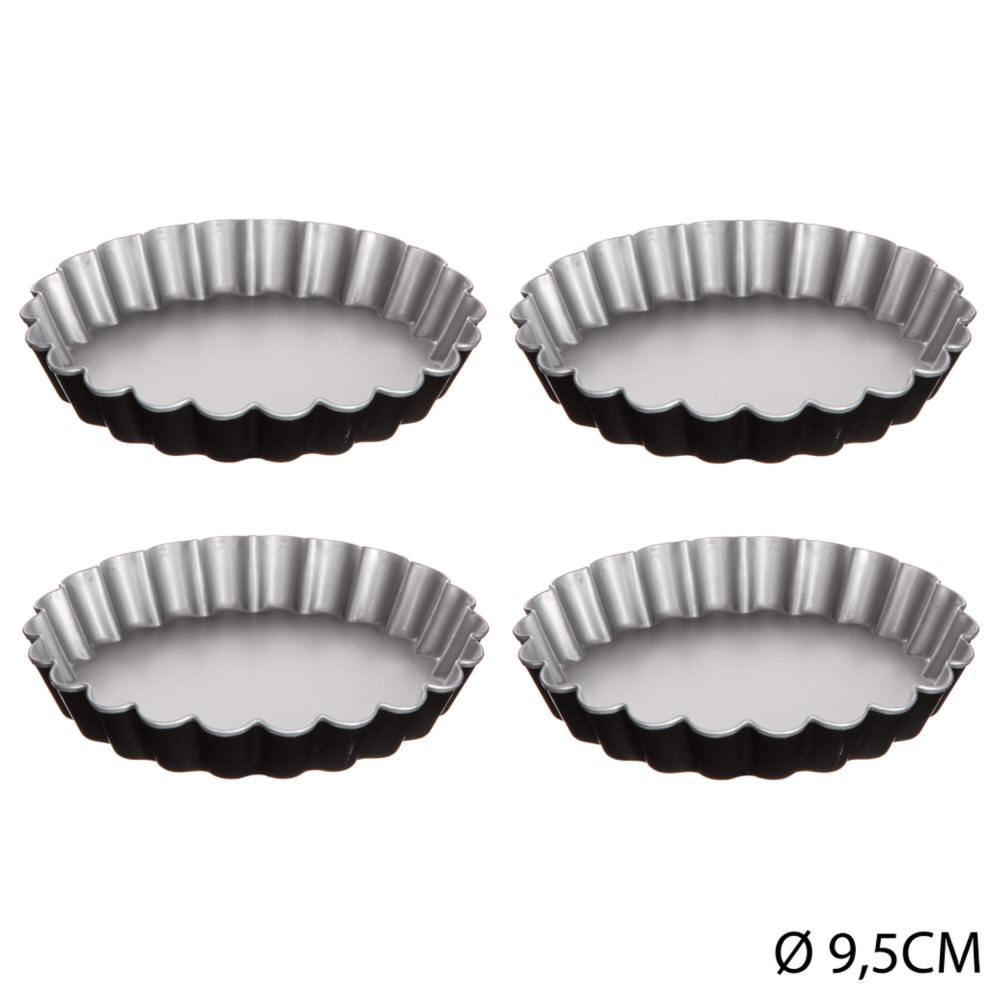 Conjunto 4 formas para tarte 9,5cm,  Conjunto 4 formas para tarte 9,5cm