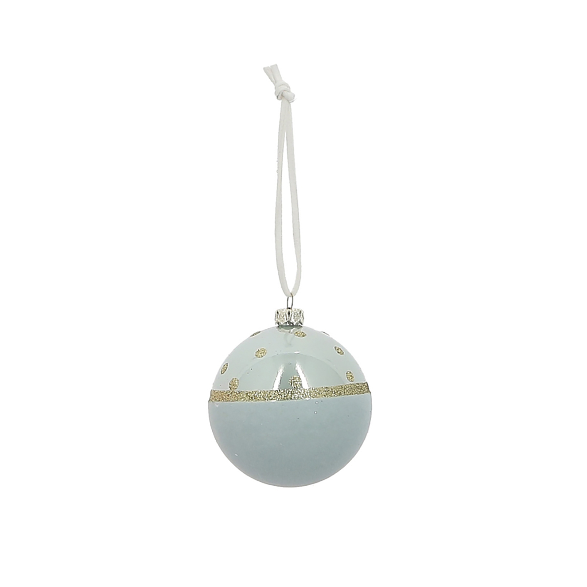 Bola com pontos azul e dourada 6cm