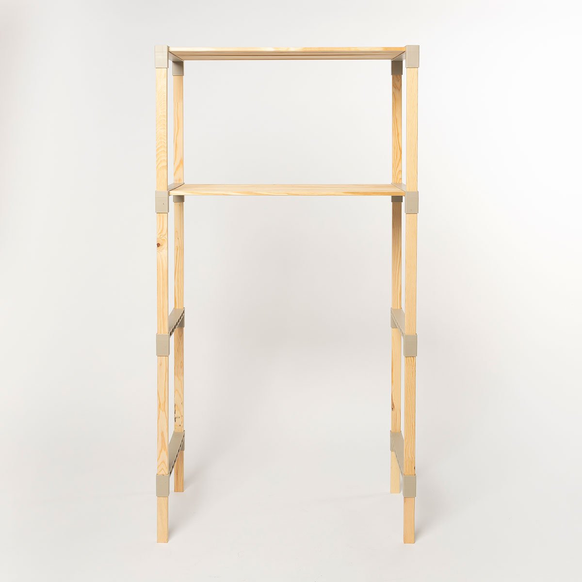 Estante para m&aacute;quina de lavar bege em madeira