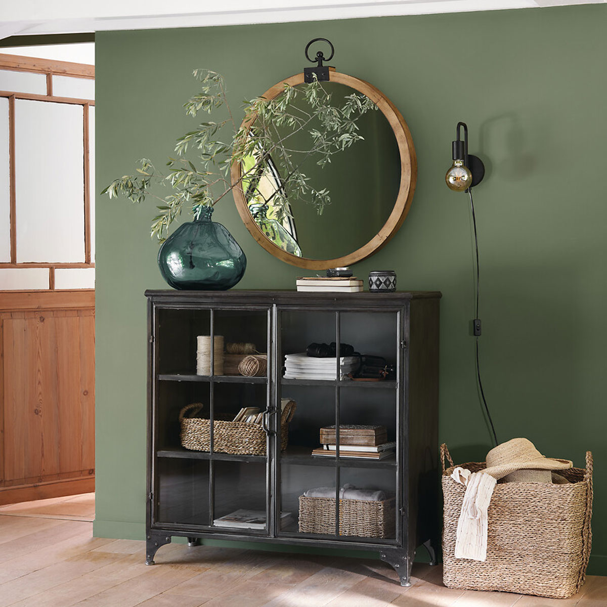 Candeeiro de parede KELY preto em metal