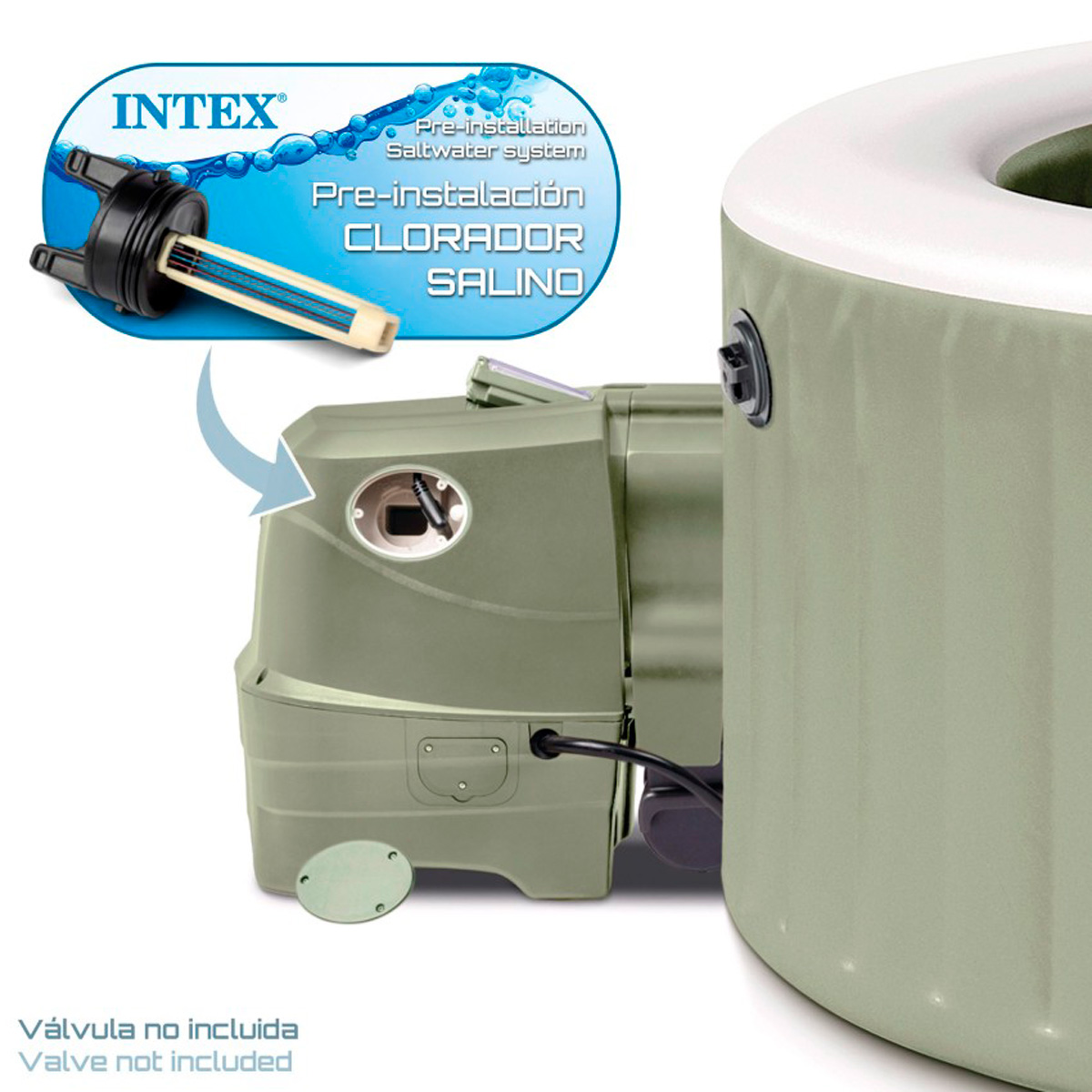 Spa insufl&aacute;vel olive 6 pessoas Intex