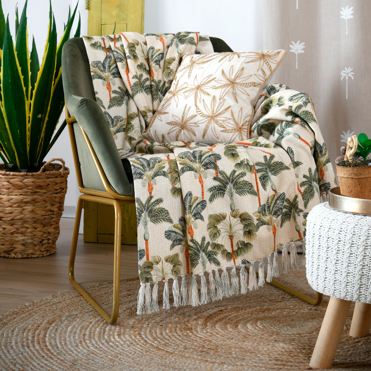 Manta CASABLANCA com franjas 125x150cm