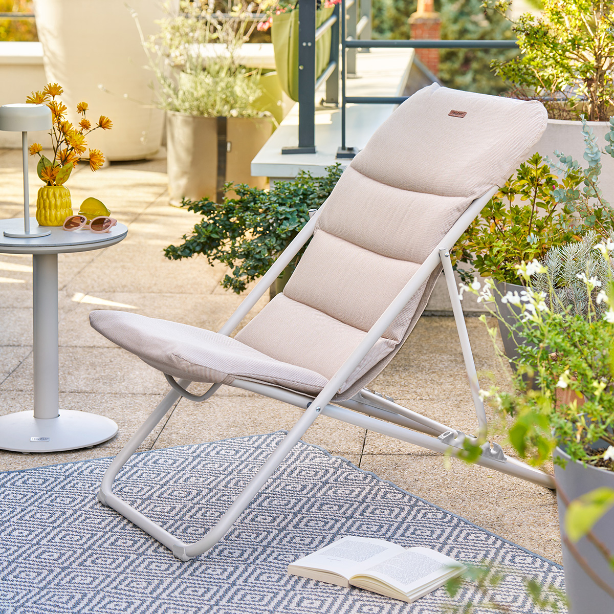 Cadeira relax NILIA lin/argile