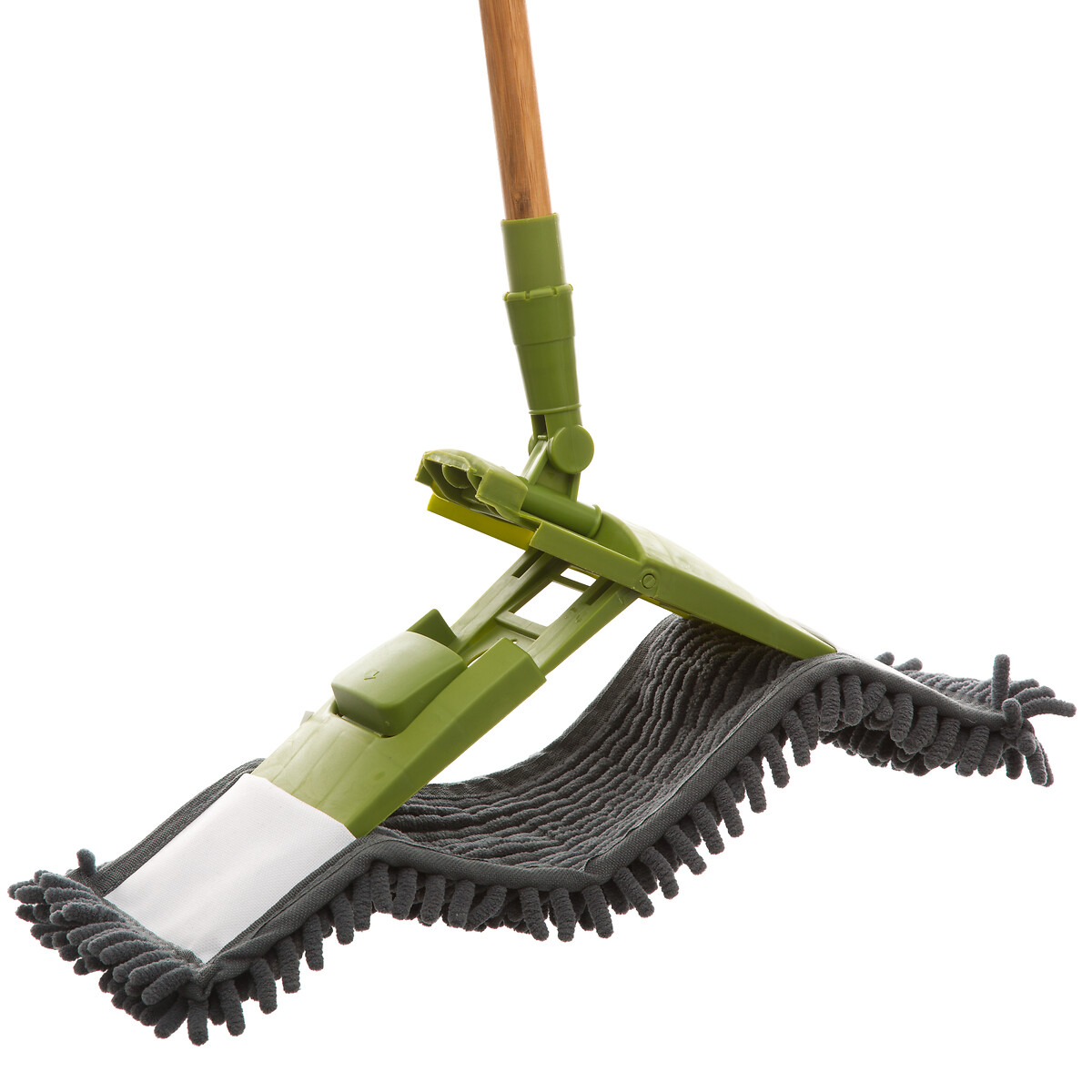 Mopa chenille com cabo em bambu