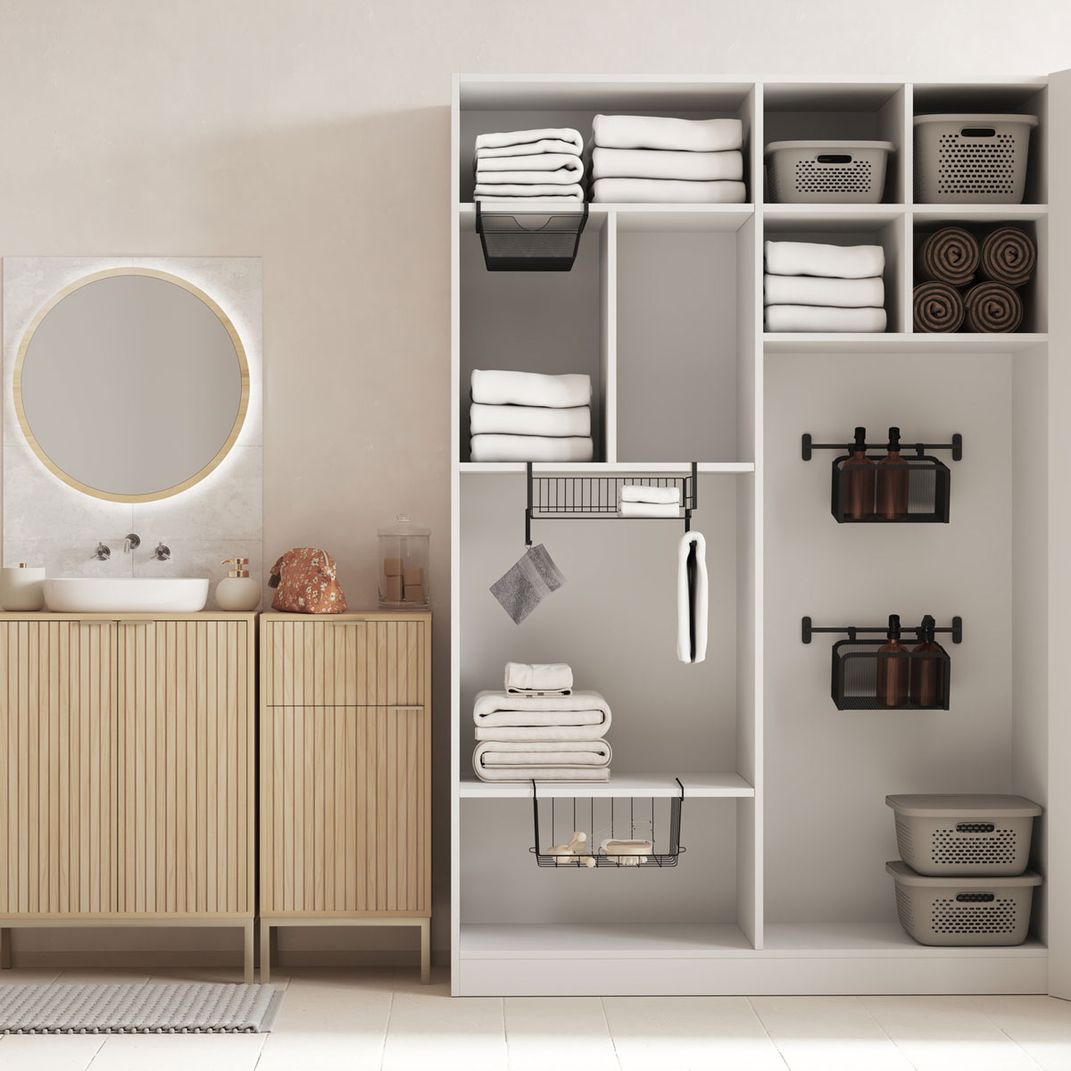 Cesto de arruma&ccedil;&atilde;o para arm&aacute;rio