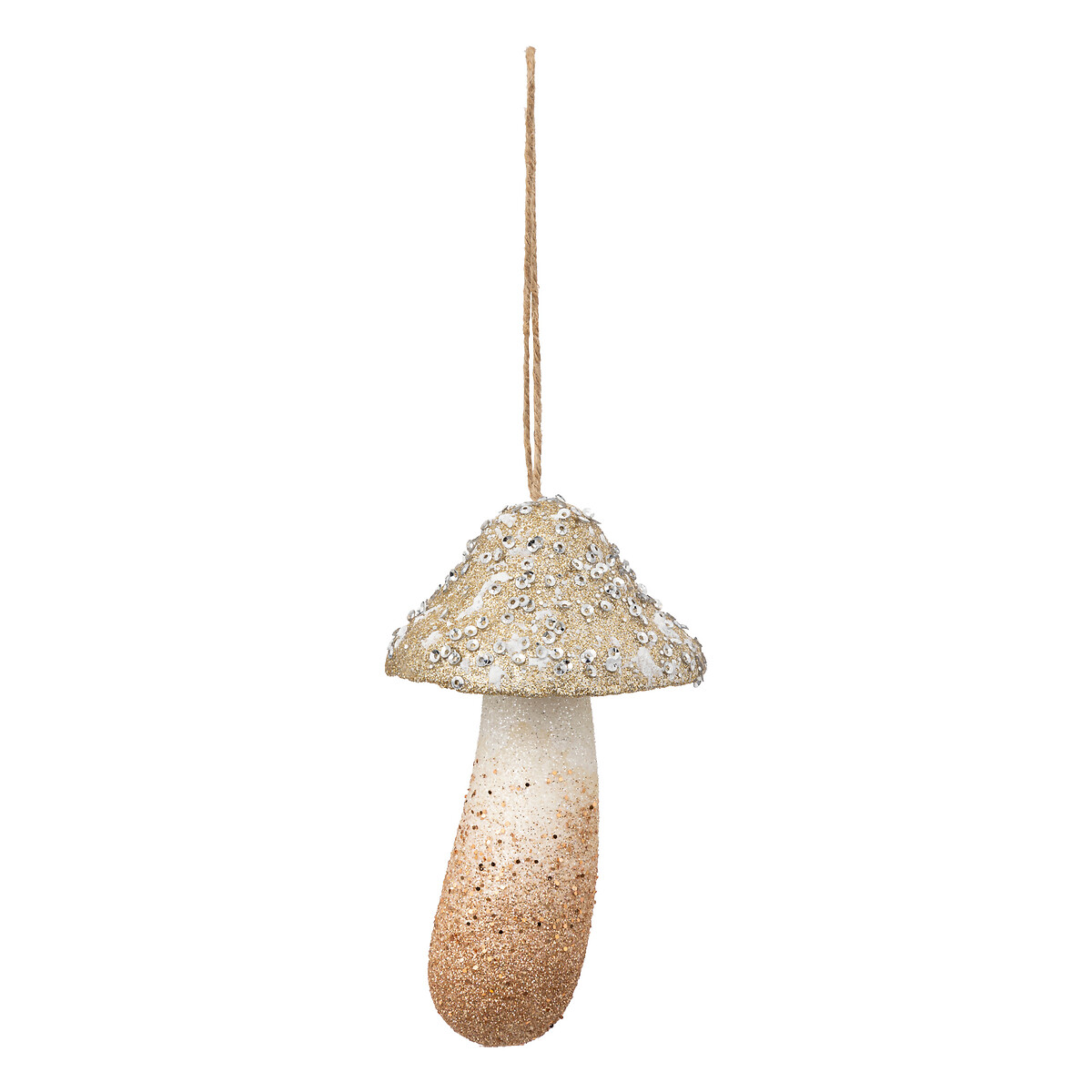 Cogumelo branco e dourado 13cm