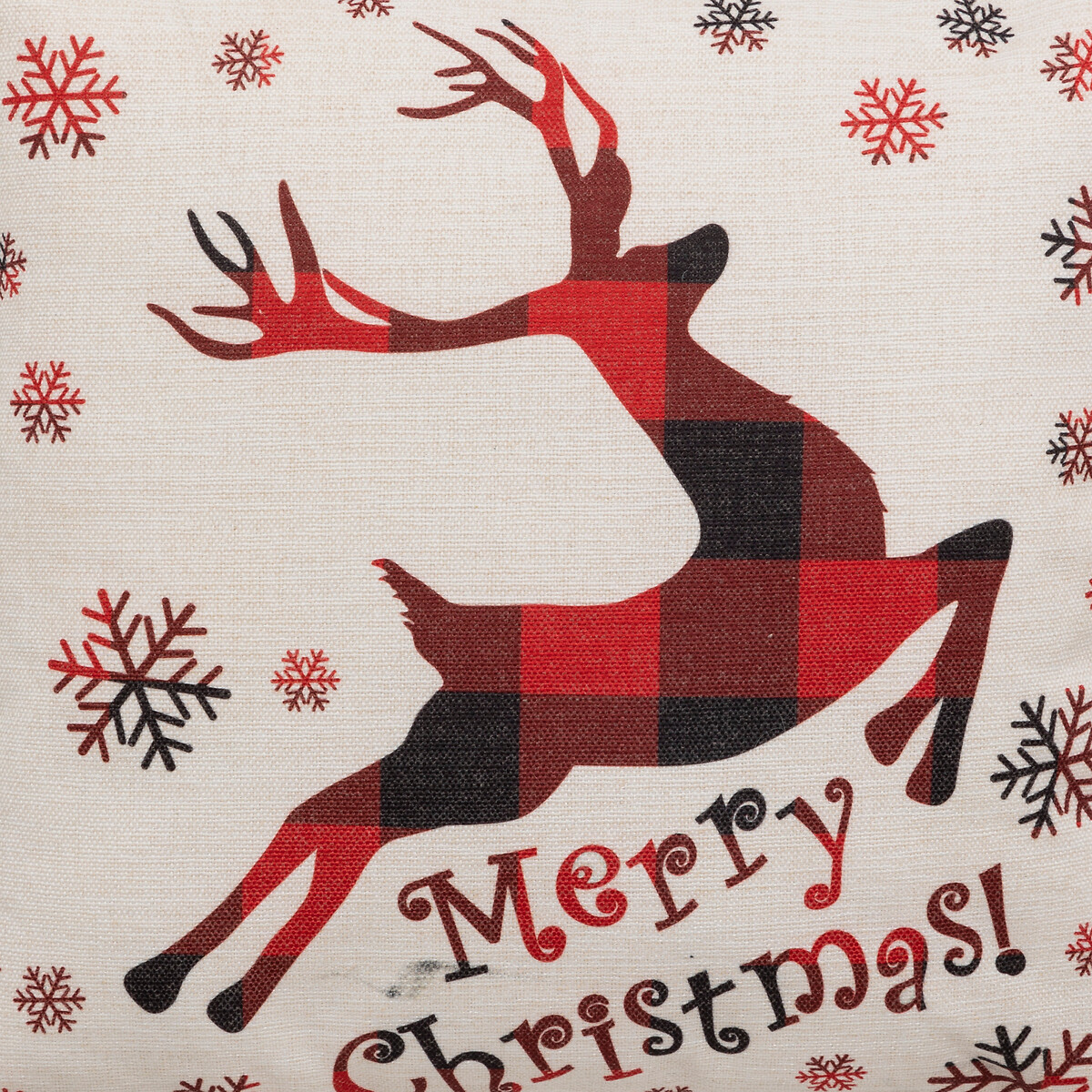 Almofada decorativa rena xadrez 40x40cm