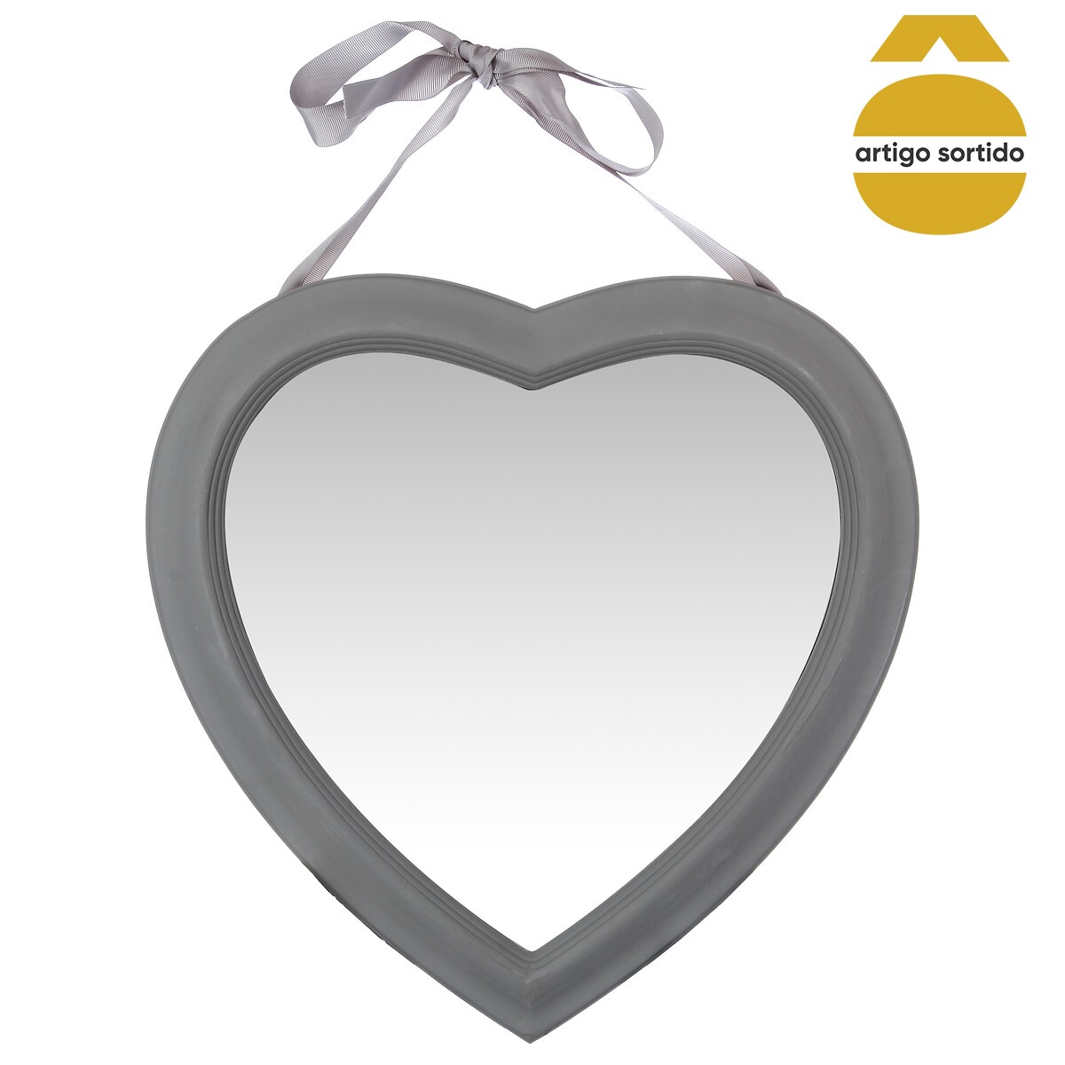 Espelho cora&ccedil;&atilde;o com la&ccedil;o 40cm