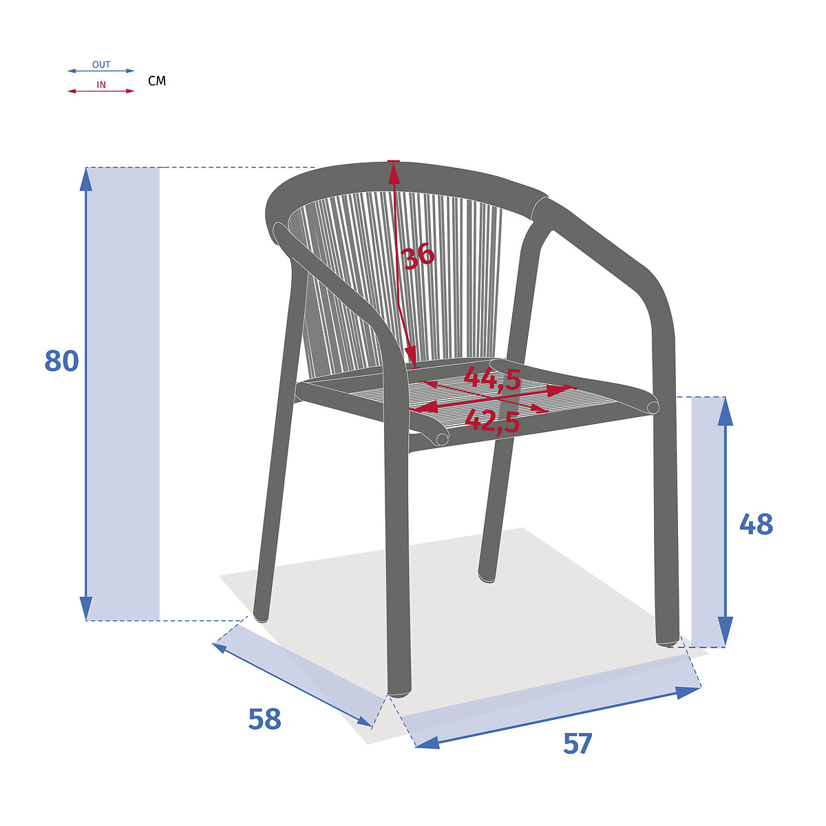 Cadeira RIU cinza antracite e graphite