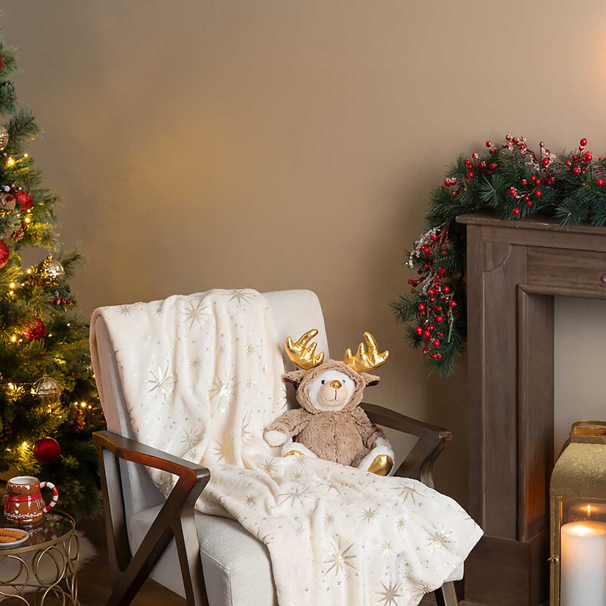 Manta estrelas douradas 130x180cm