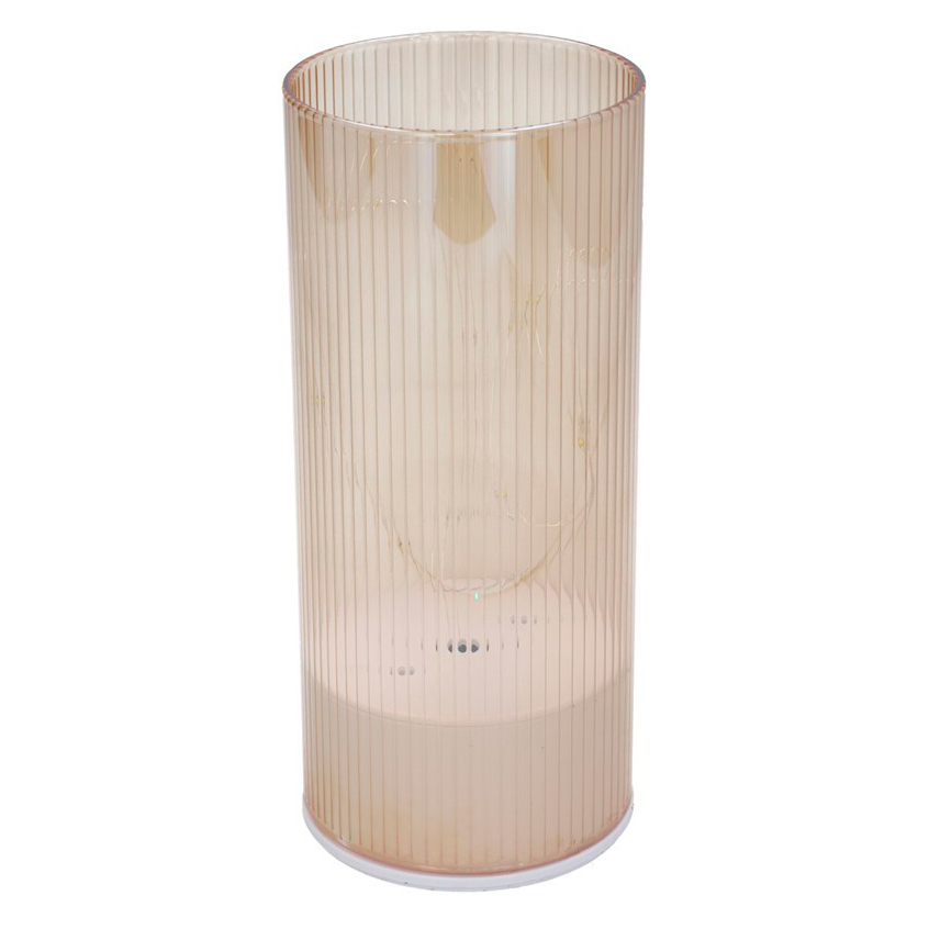 Vela bege com leds 9x20,5cm