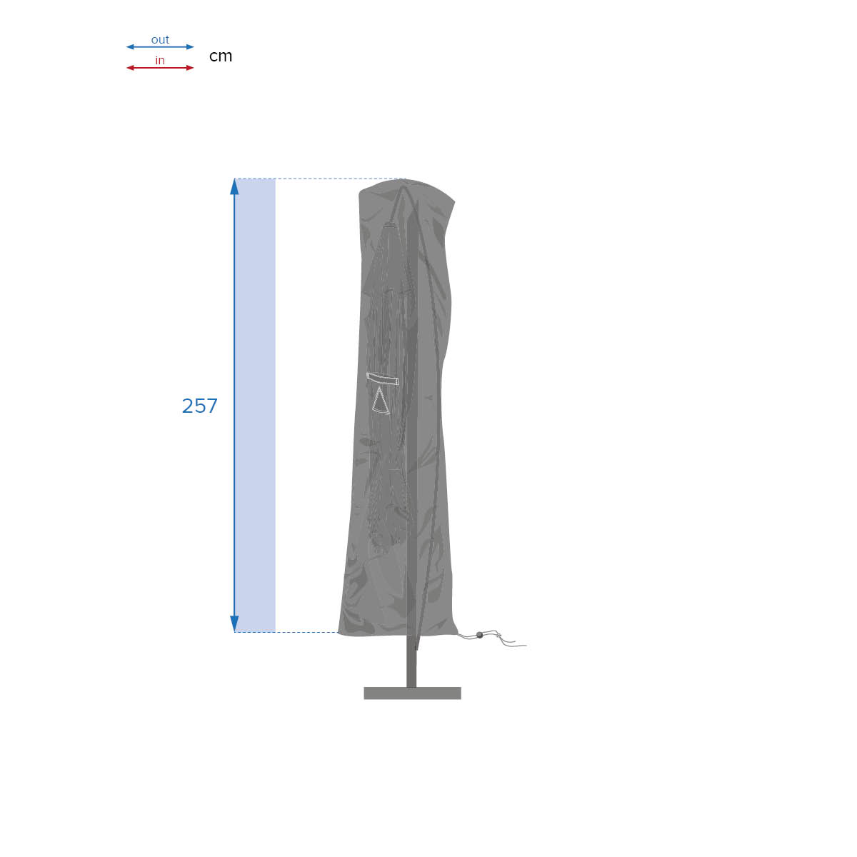 Cobertura guarda-sol descentrado 257cm