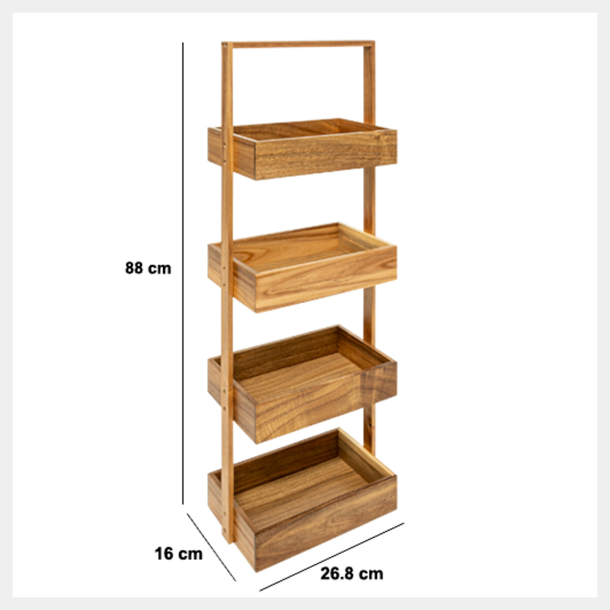 Móvel wc em madeira acácia 88cm