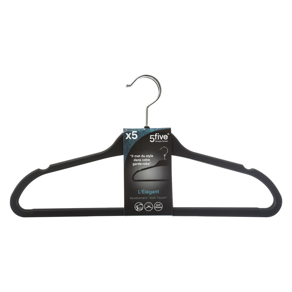 Conjunto de 5 cabides pretos