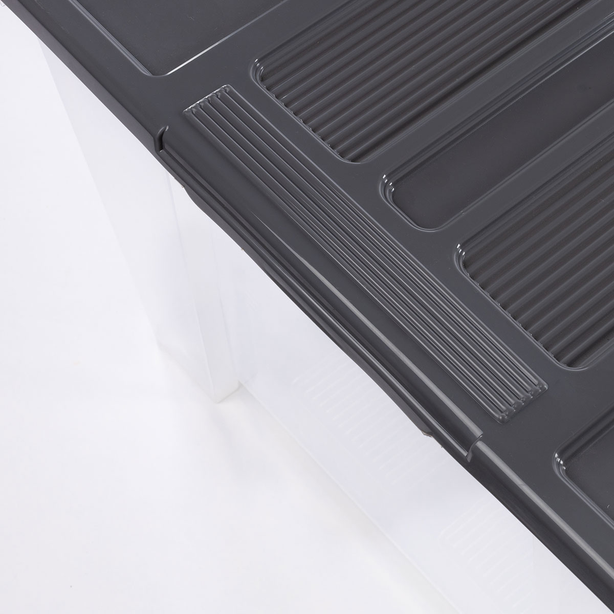 Caixa de arrumação TEX-BOX com tampa cinza 48l