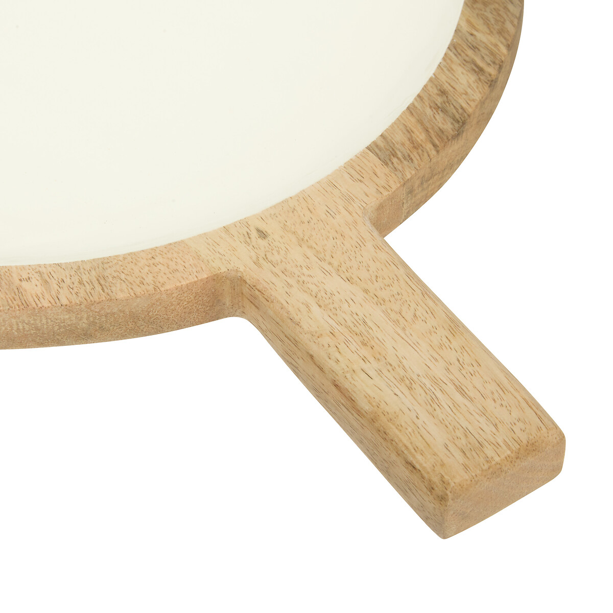 Prato de apresenta&ccedil;&atilde;o INAYA branco em madeira mango