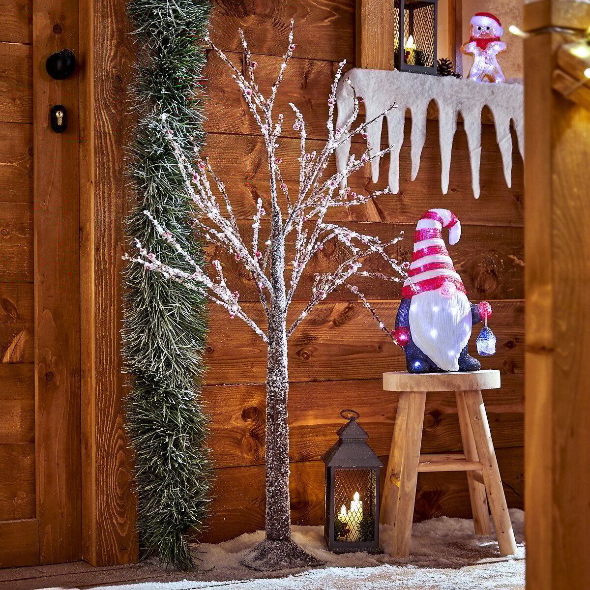 Árvore decorativa luminosa com bagas 150cm,  Árvore decorativa luminosa com bagas 150cm