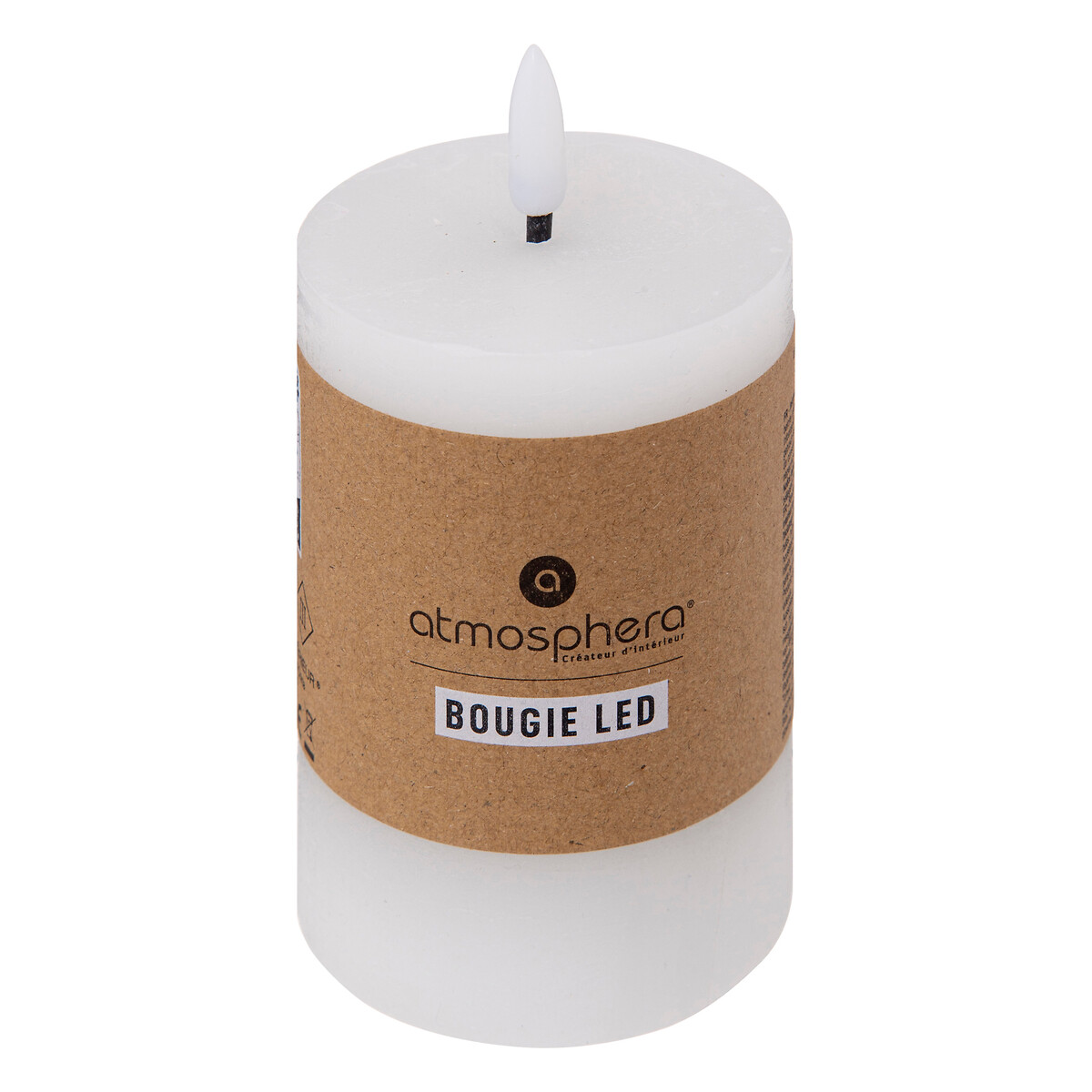 Vela led cil&iacute;ndrica MOLIA branca 12,5cm