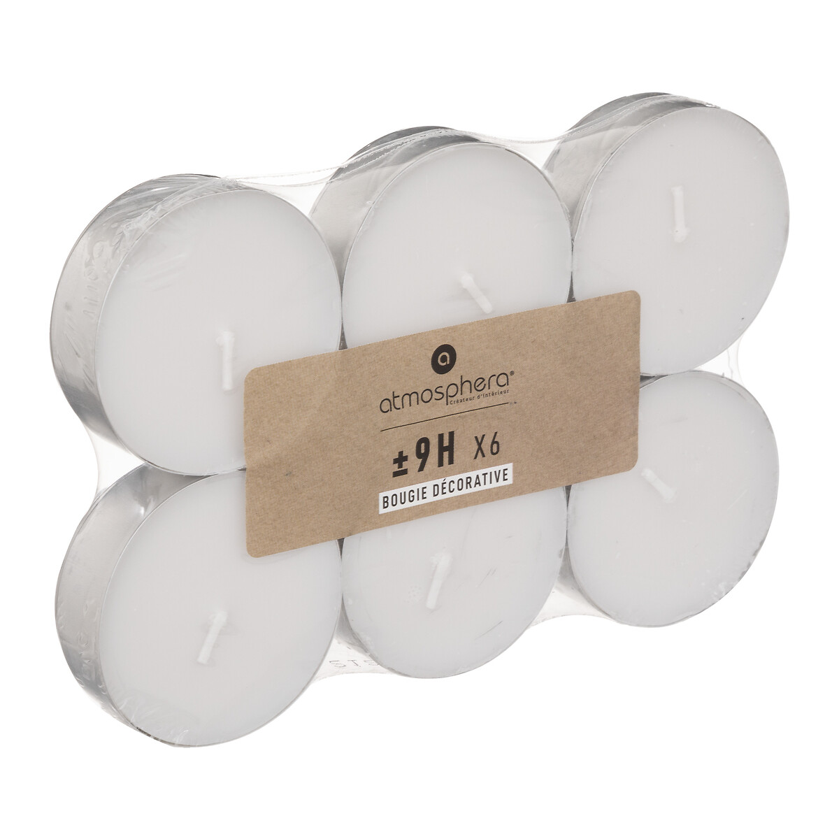 Conjunto de 6 velas tealight MANY brancas