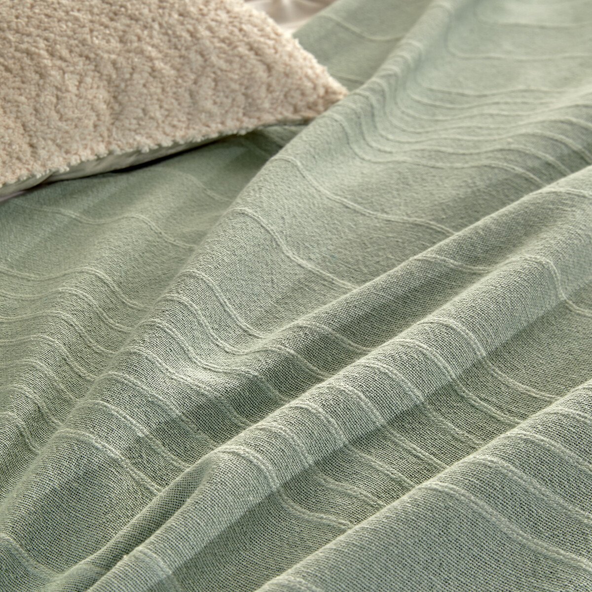 Manta ANJALI verde em algod&atilde;o