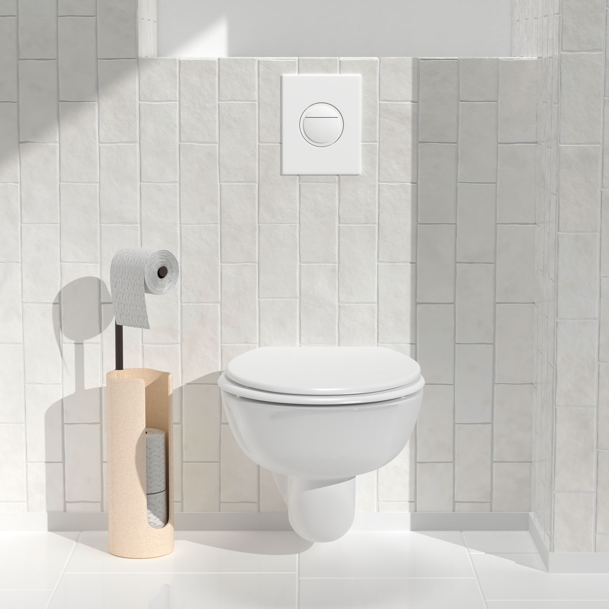 Porta rolos wc OLEYA branco D13x59,5cm