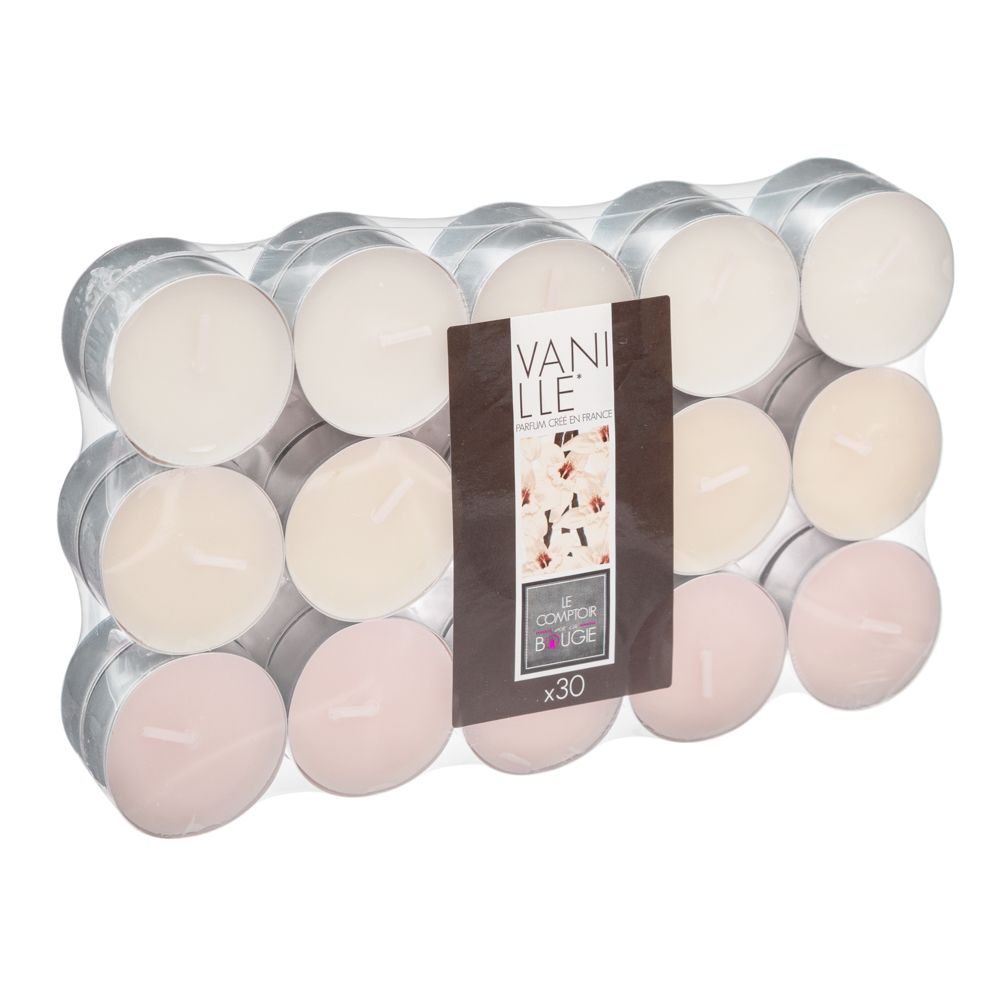 Conjunto De 30 Velas Tealights Baunilha