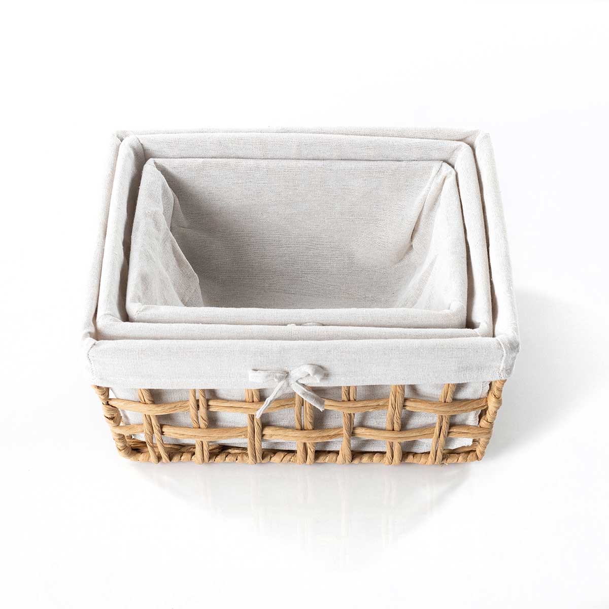 Cesto wc natural e linho 24x32cm