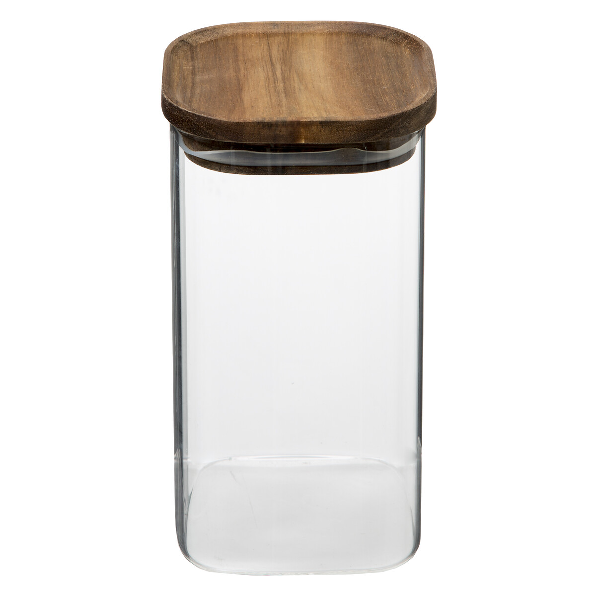 Frasco de vidro com tampa em madeira ac&aacute;cia 1,6l