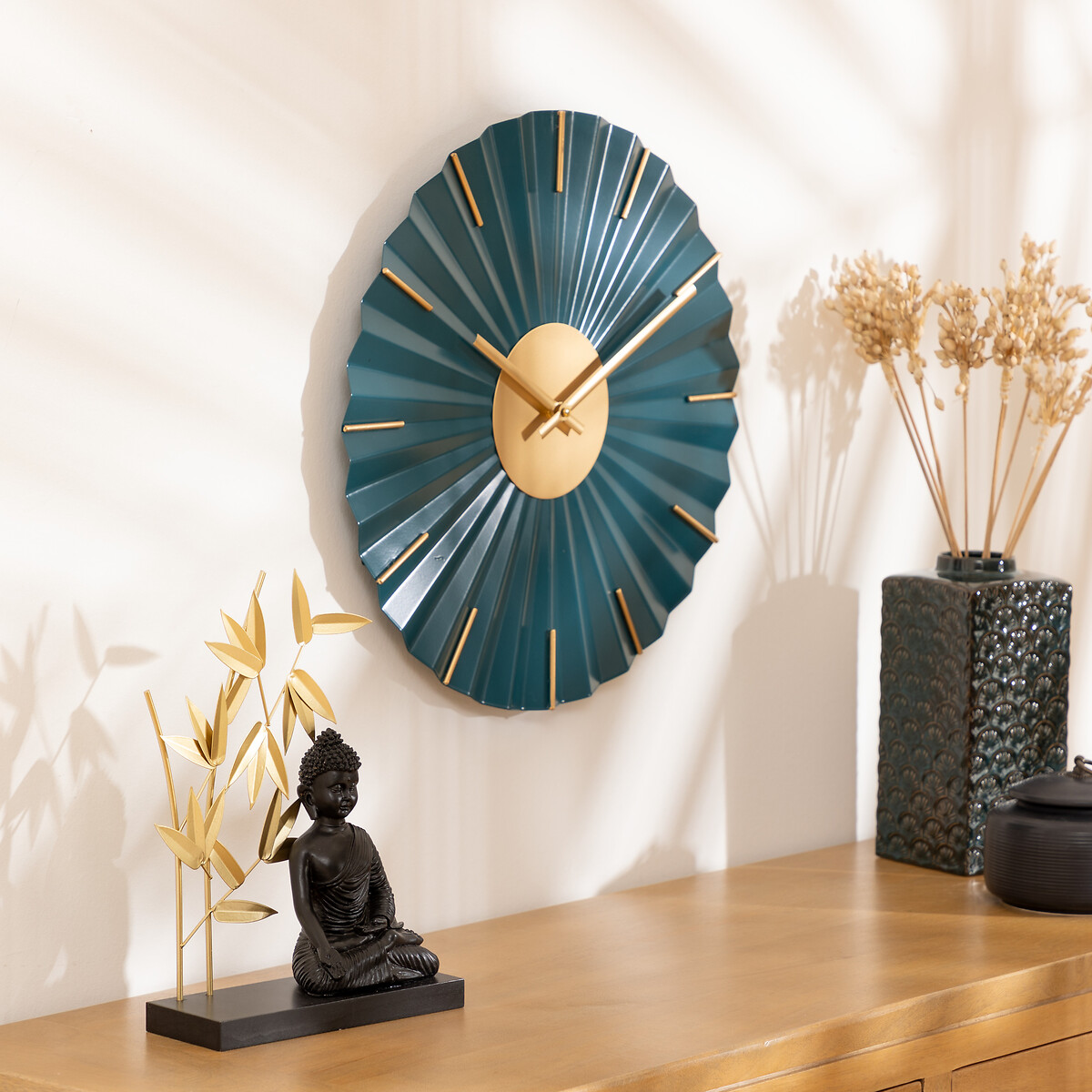 Est&aacute;tua buda JIL preto e dourado