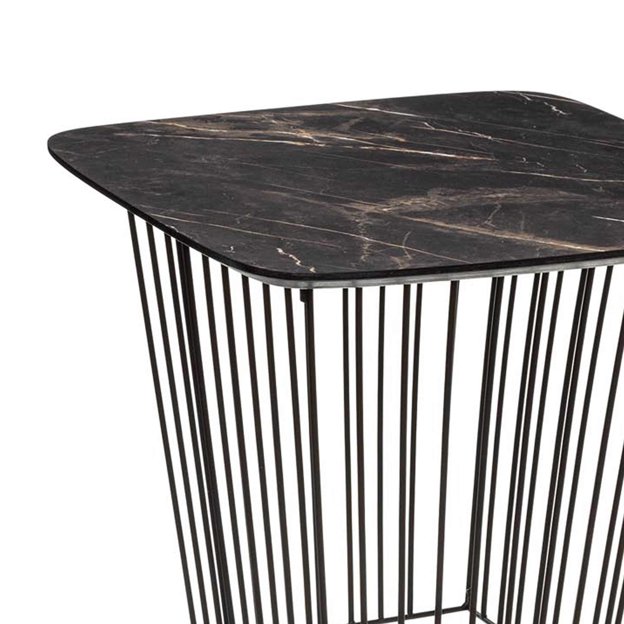 Mesa De Apoio Preta Em Metal 48X55X55cm