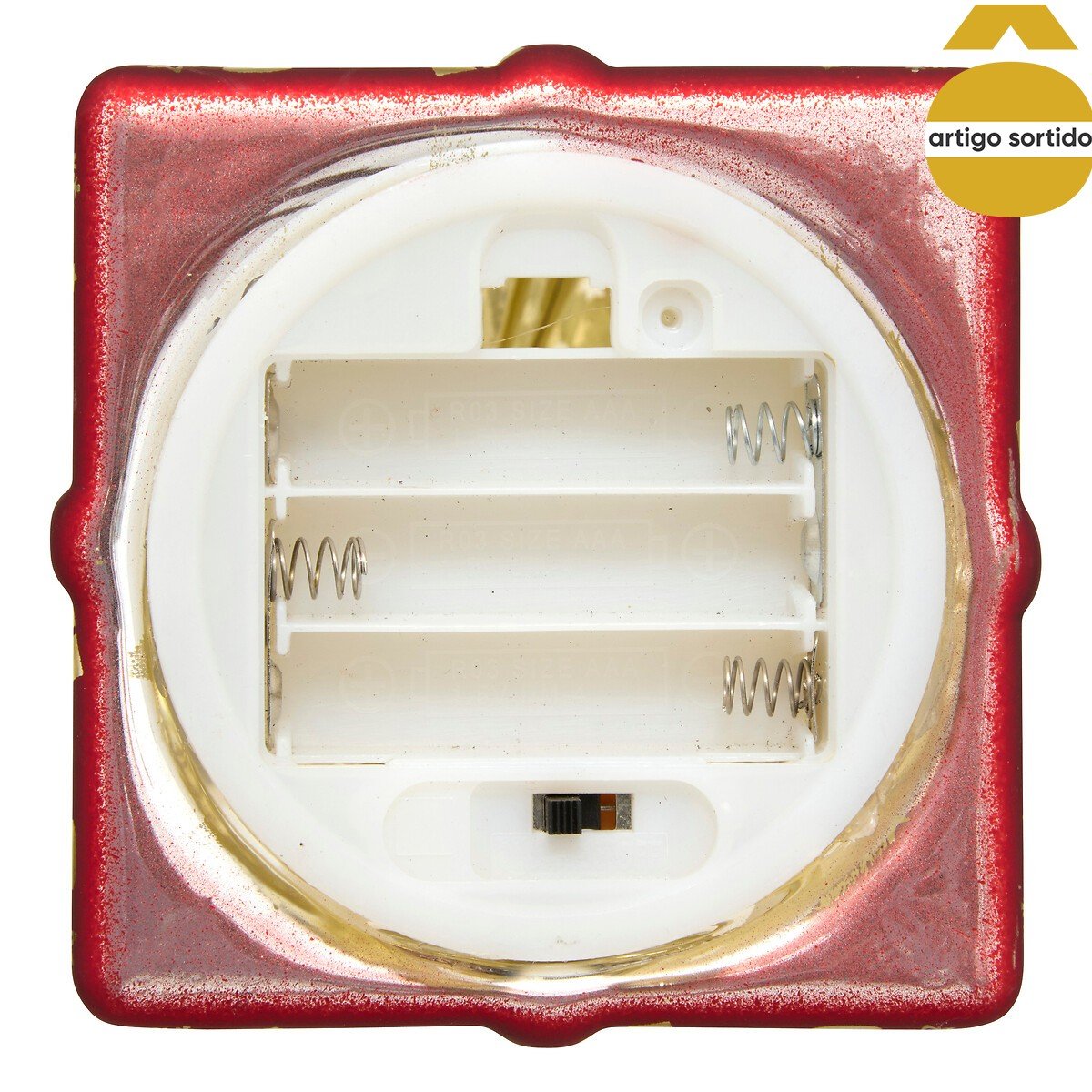 Caixa de presente com figuras natal&iacute;cias 8,3x10cm