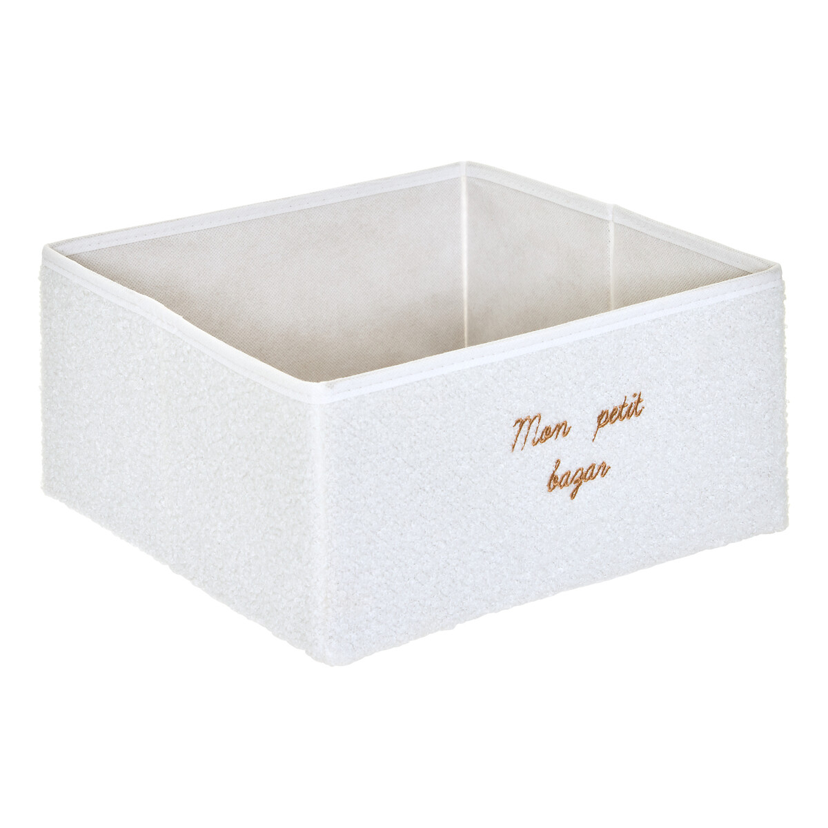 Caixa de arruma&ccedil;&atilde;o branco boucl&eacute;
