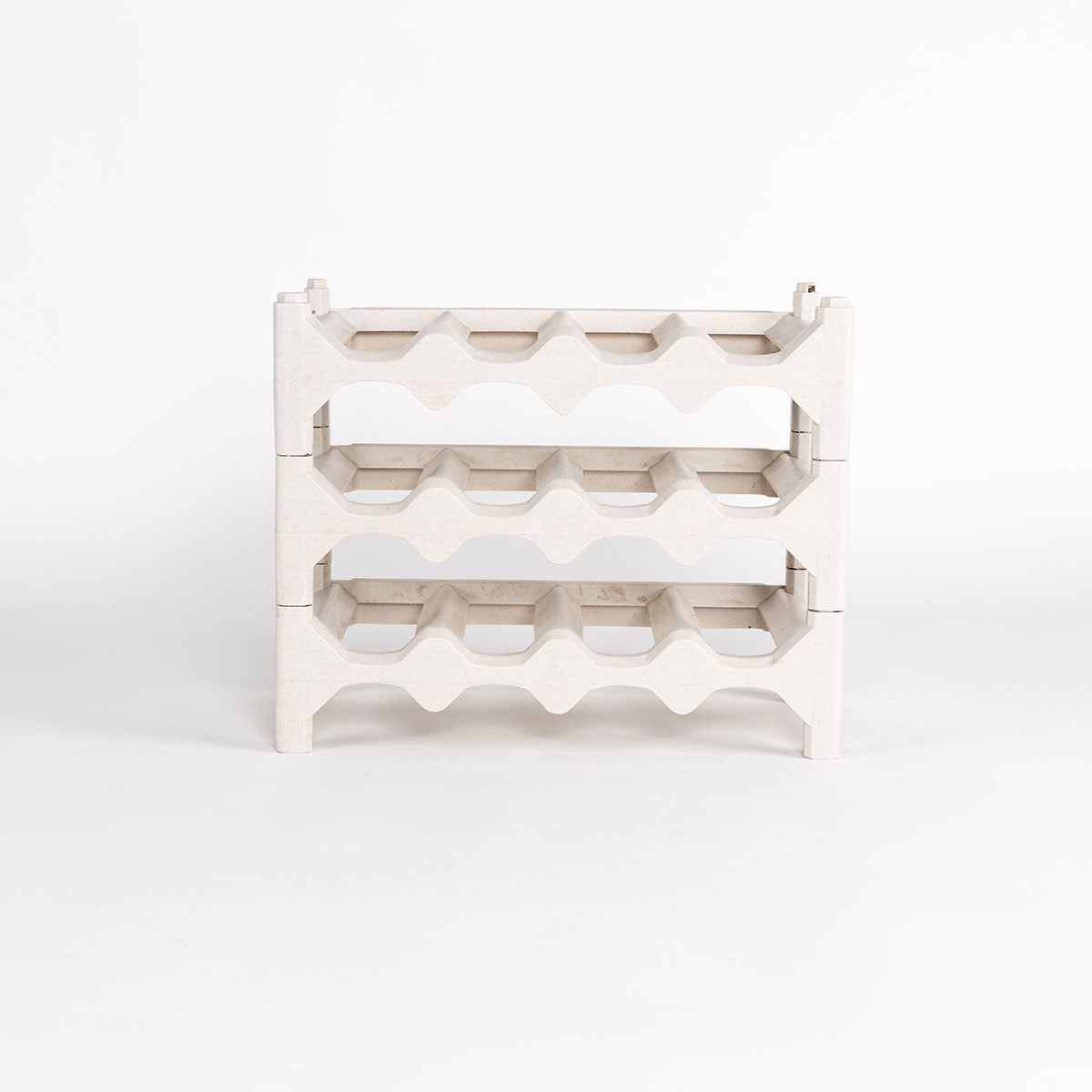 Conjunto de 3 garrafeiras bege para 12 garrafas