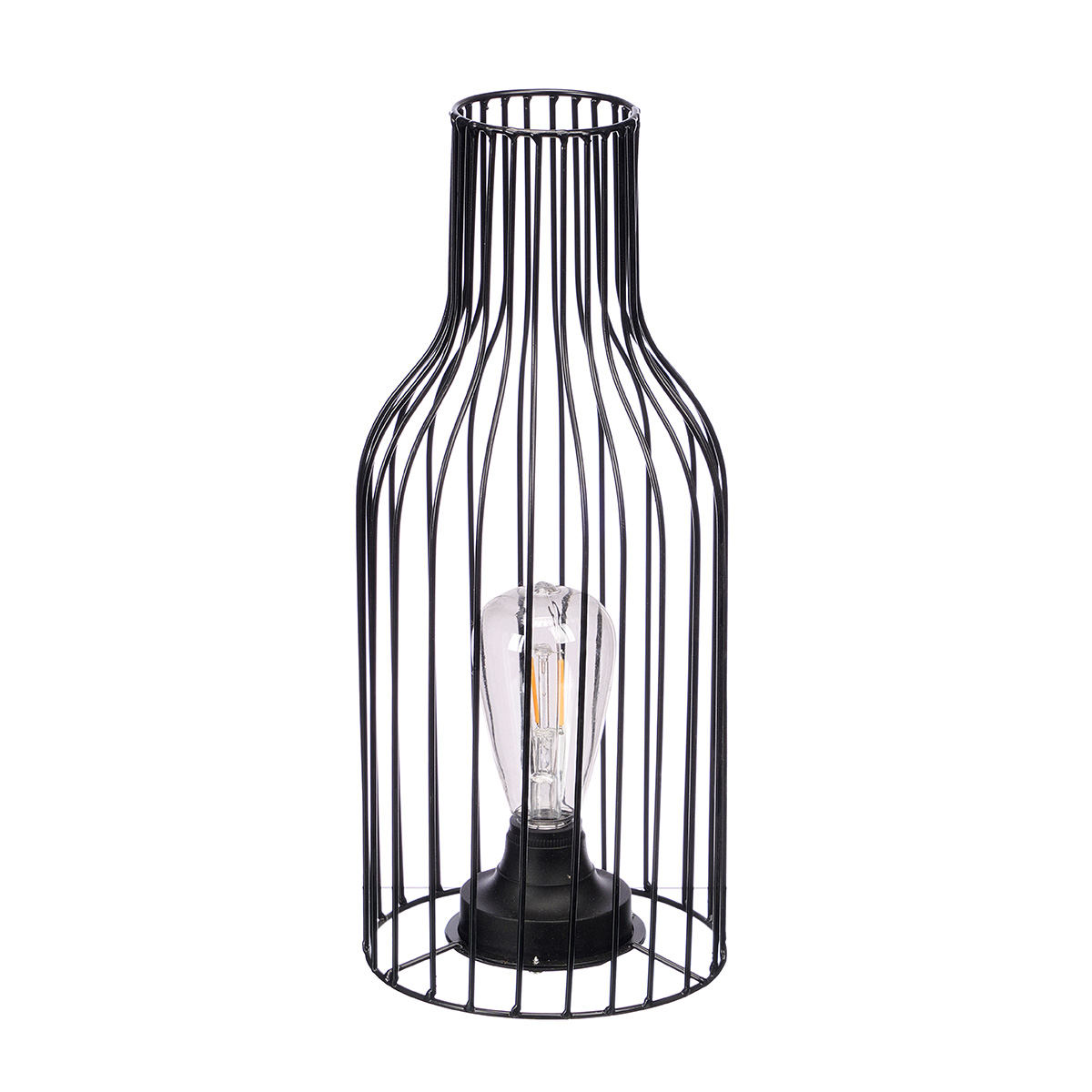 Candeeiro de mesa preto em metal 38cm