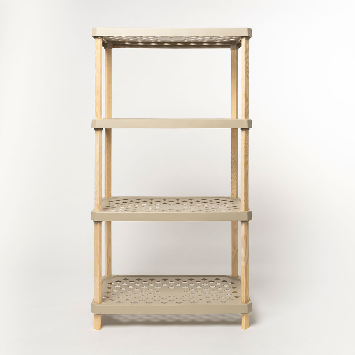 Estante retanguar com 4 n&iacute;veis bege