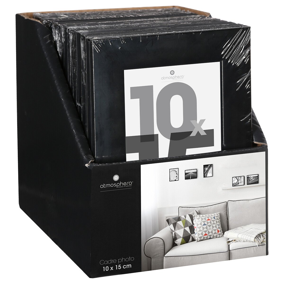 Moldura para fotos preta 10x15cm