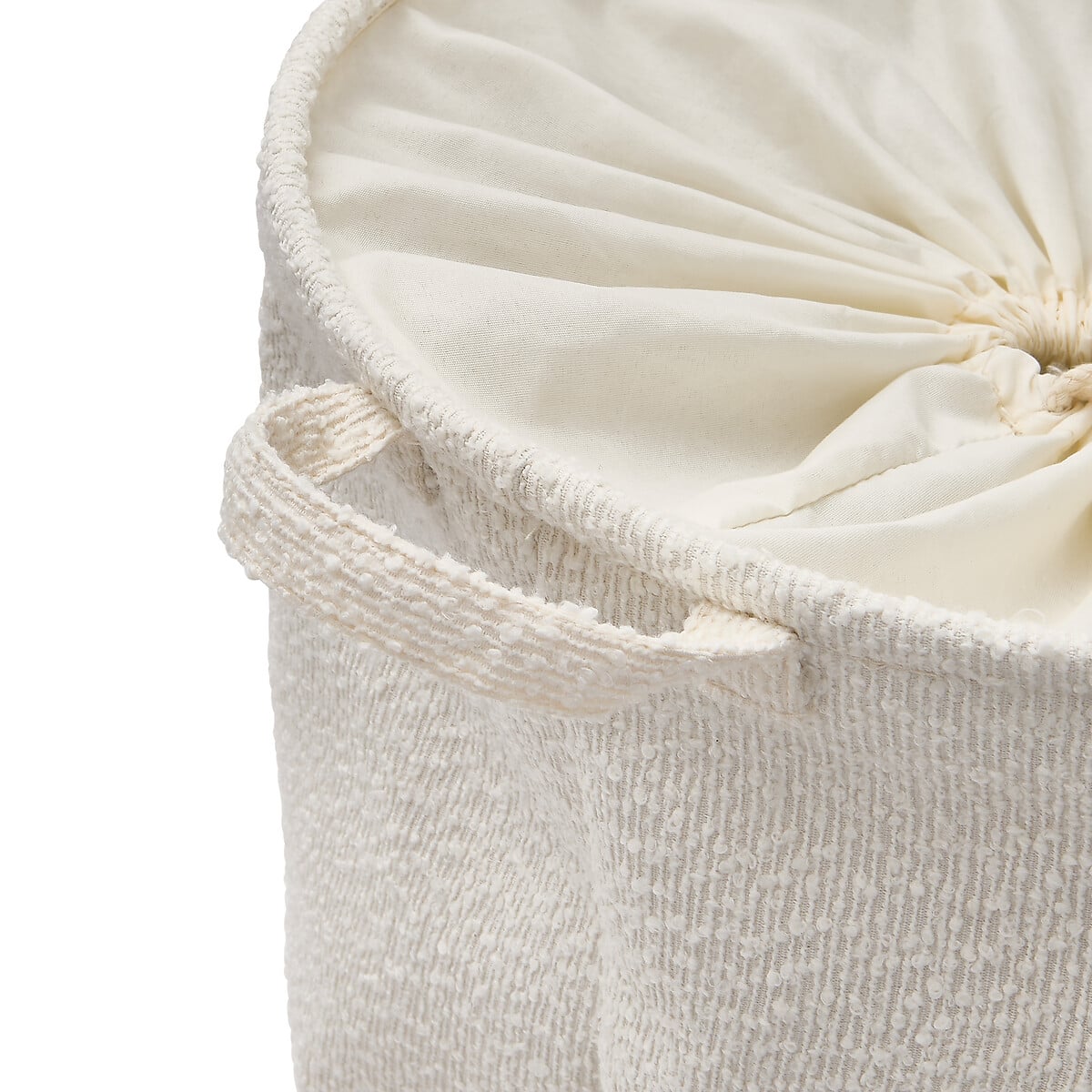 Cesto de roupa wc branco em tecido boucl&eacute; 56l