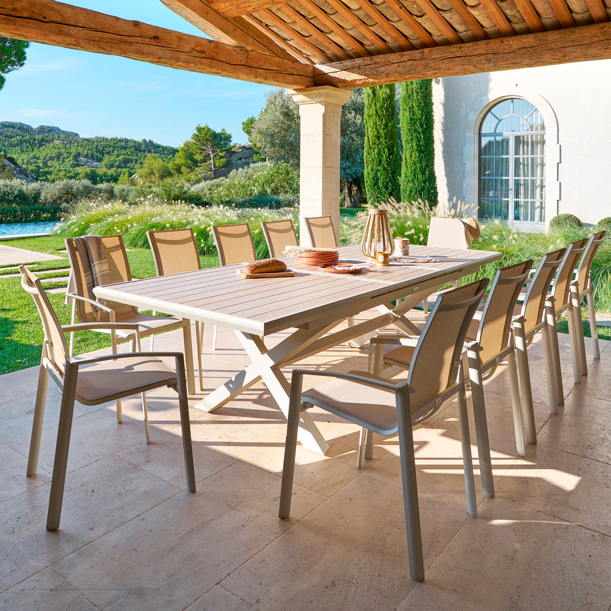 Mesa Extens&iacute;vel AXIOME Lin Argile 250-330cm
