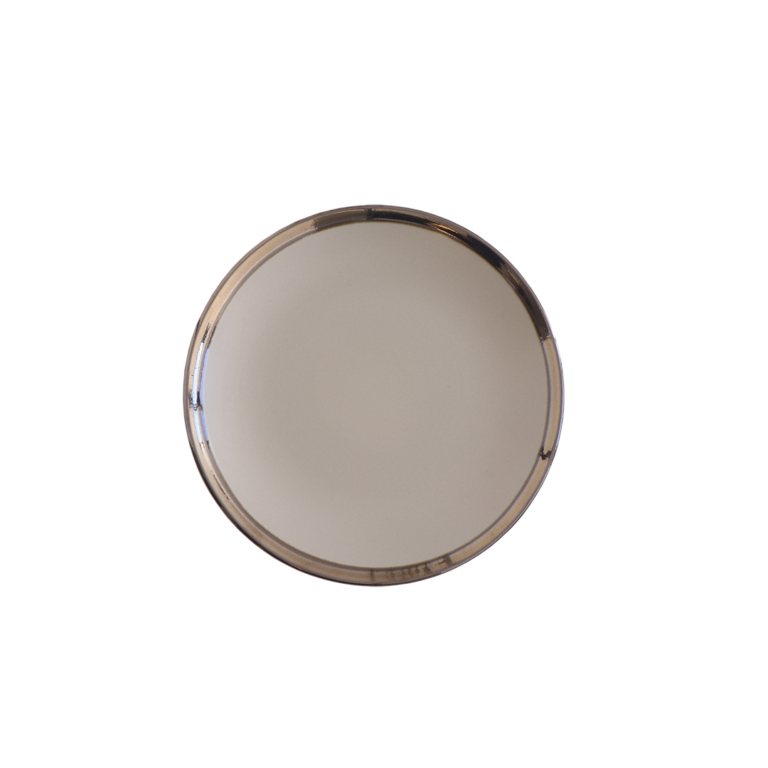 Prato de sobremesa taupe COLONIAL em grés