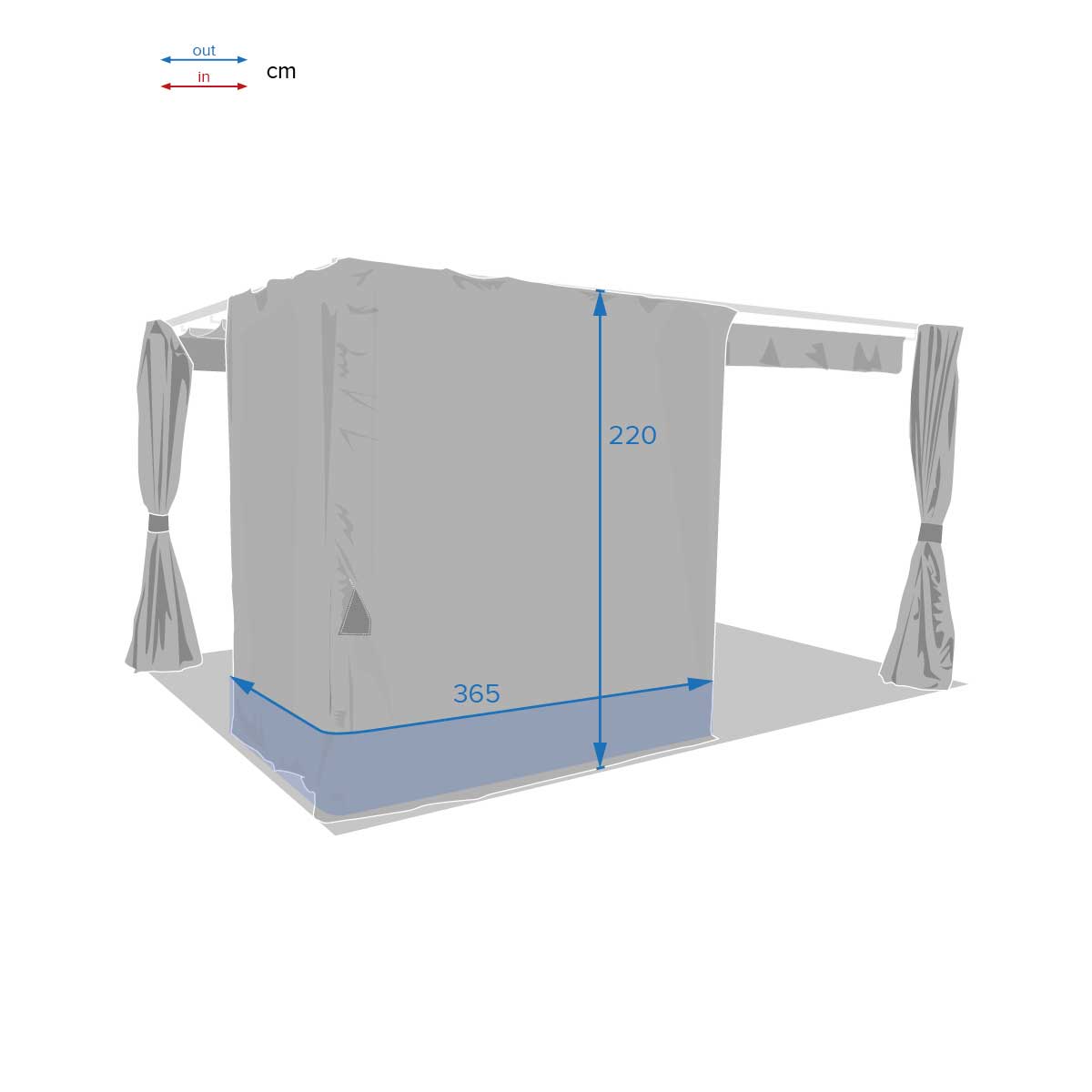 Cortinas p&eacute;rgola palmeira noisette