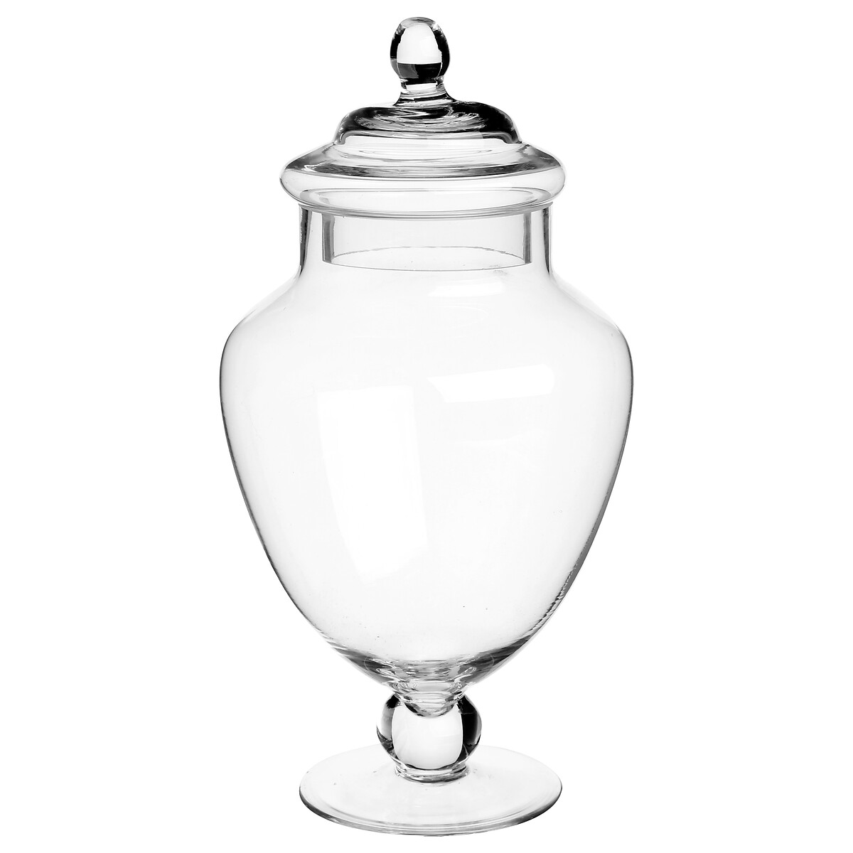 Bomboneira com pé em vidro 30cm