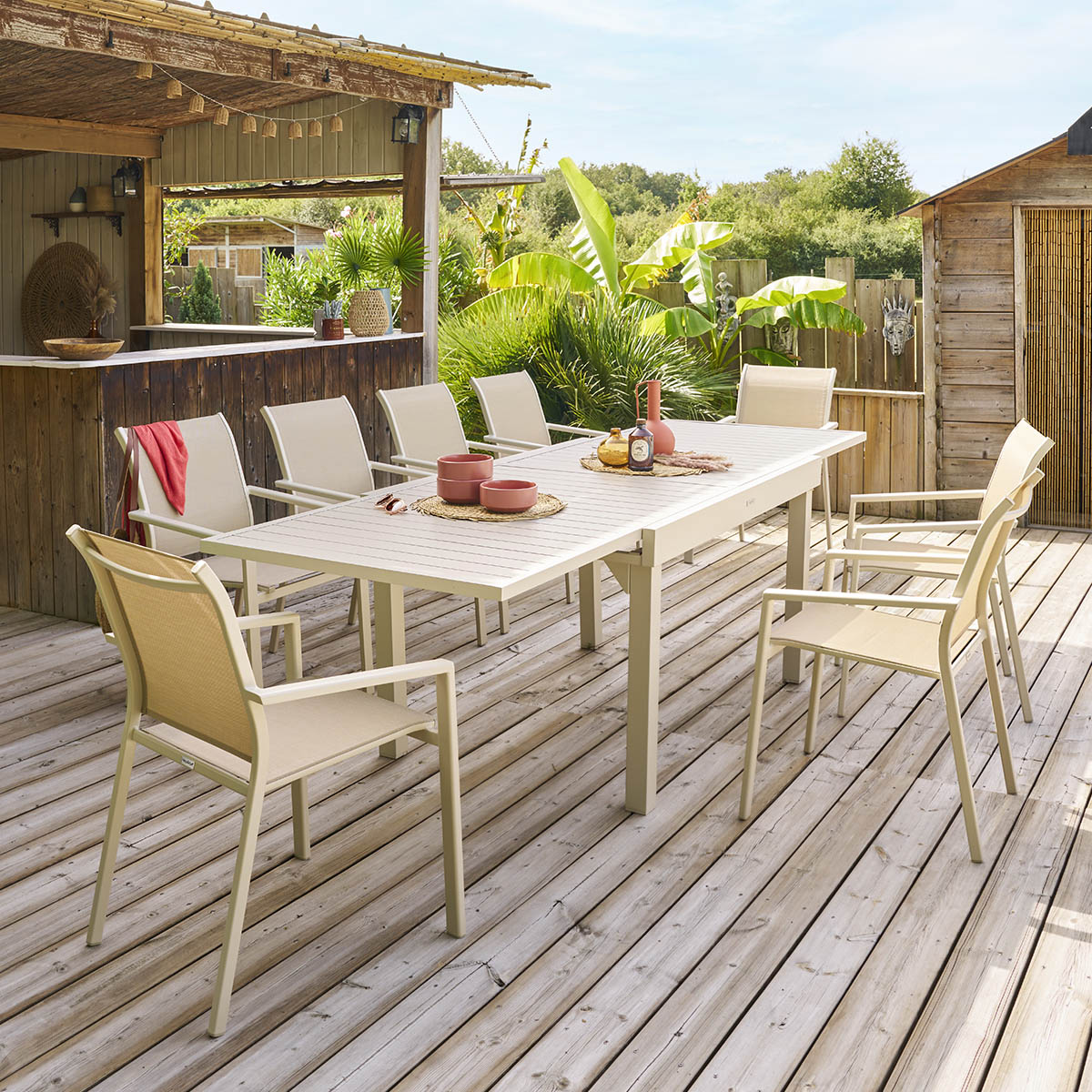 Mesa extensível PIAZZA argile 135-270cm