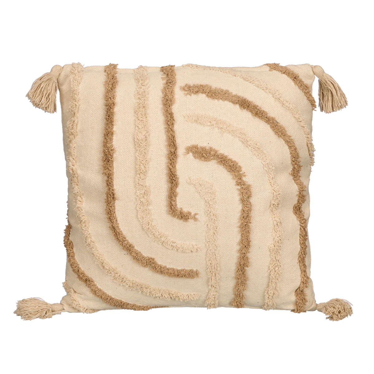 Almofada com riscas castanho 45x45cm