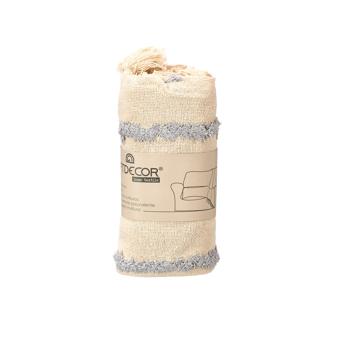 Manta riscas cinza 120x150cm