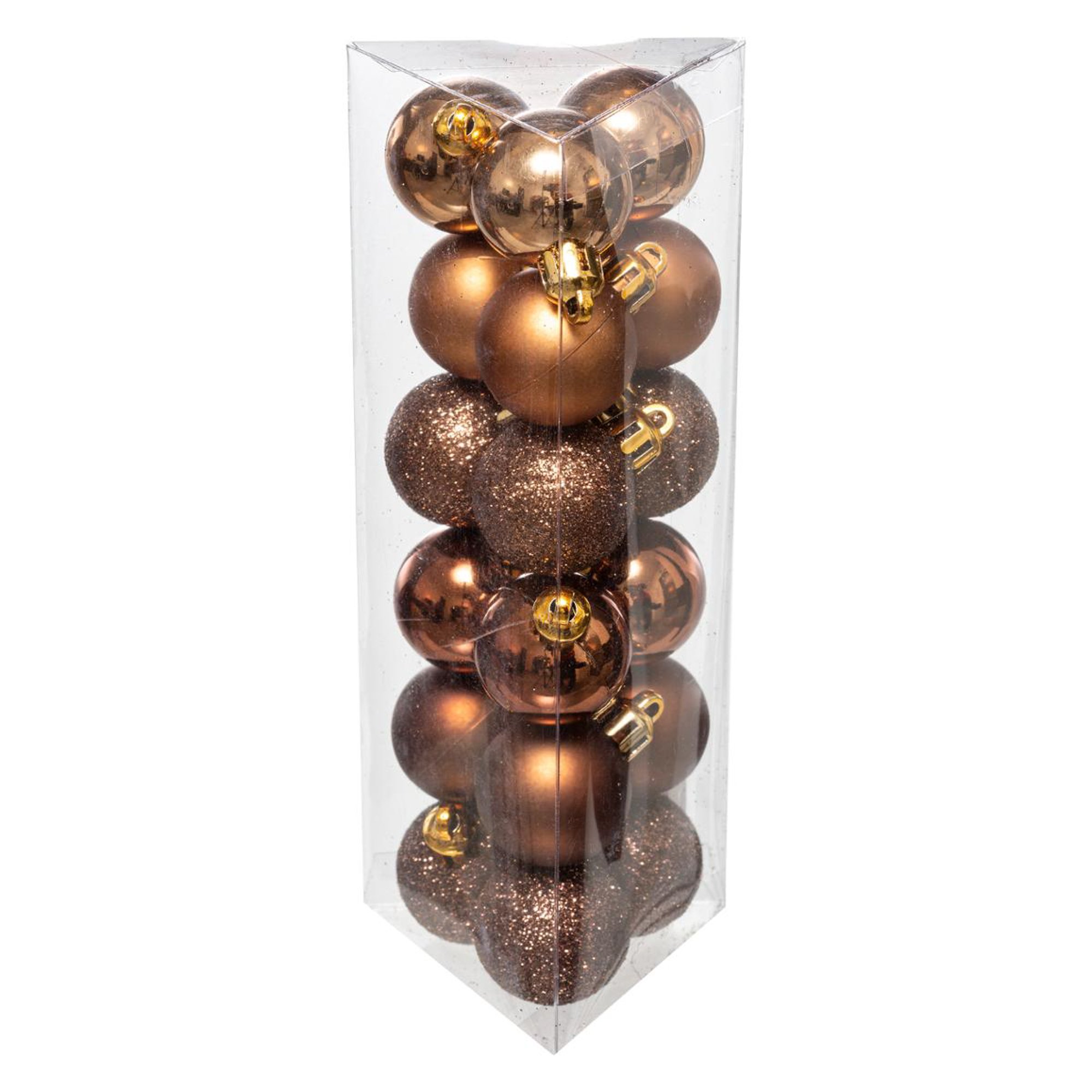 Conjunto de 18 bolas decorativas bronze