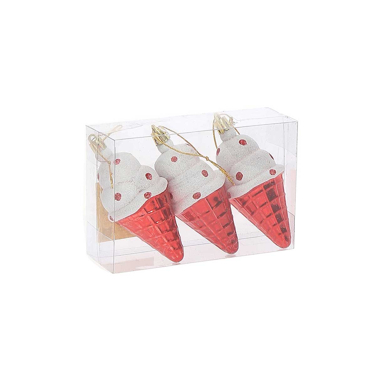 Conjunto de 3 pendurantes em forma de gelado 5x5x11cm