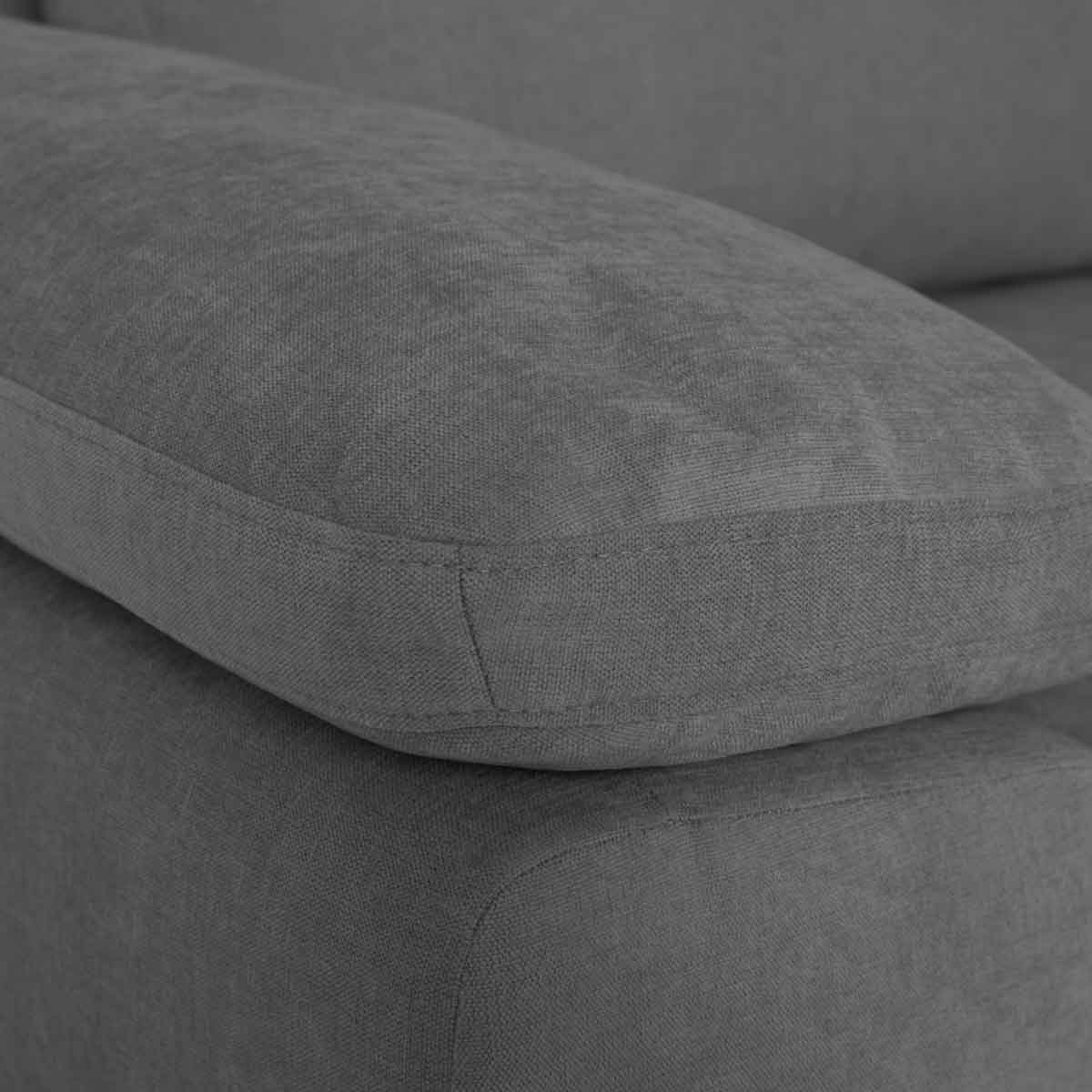 Sof&aacute; cama DRESDEN com cofre e chaise longue cinza
