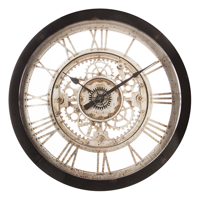 Rel&oacute;gio de parede preto mecanismo VINTAGE 61cm